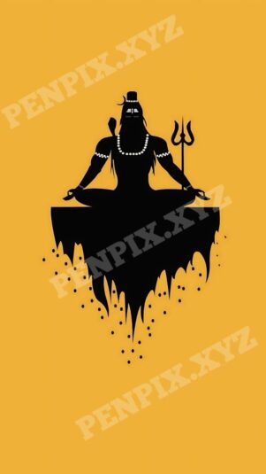 Divine Silhouette: Meditative Shiva Art